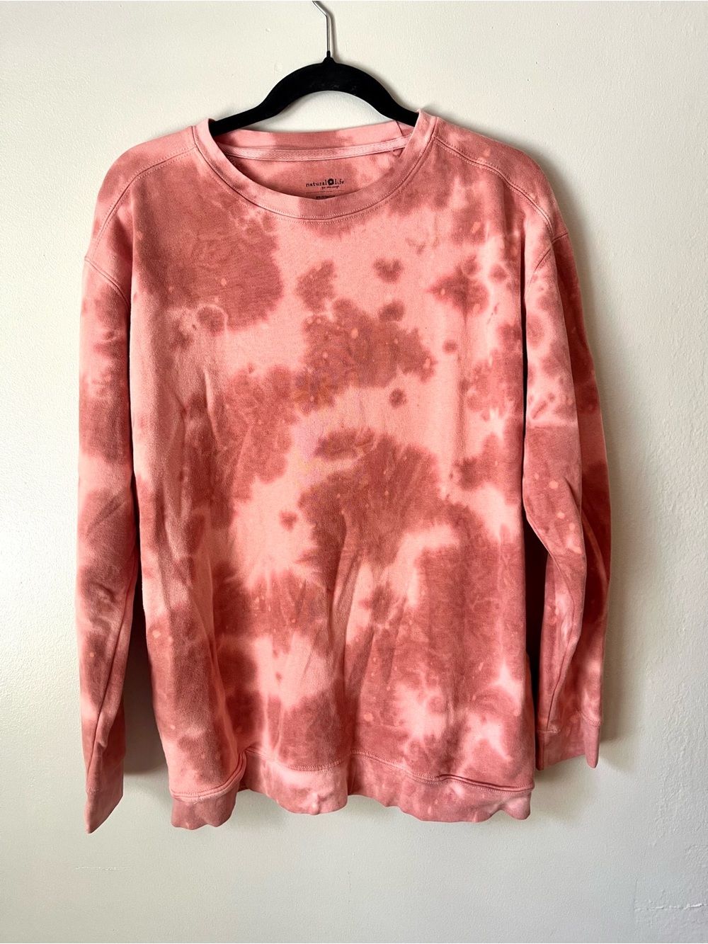 NATURAL LIFE Rose Tie-Dye Crewneck Sweatshirt